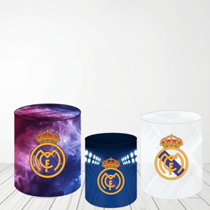 TRIO CAPA DE CILINDROS REAL MADRID | TECIDO PREMIUM Tecido: Helanca 1.50x1.50m E 50X50cm    