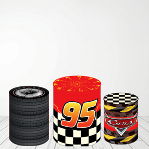 TRIO CAPA DE CILINDROS CARROS MCQUEEN | TECIDO PREMIUM Tecido: Helanca 1.50x1.50m E 50X50cm    