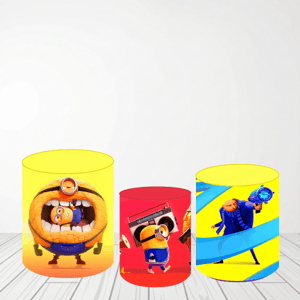 TRIO CAPA DE CILINDROS MEU MALVADO FAVORITO MINONS | TECIDO PREMIUM Tecido: Helanca 1.50x1.50m E 50X50cm    