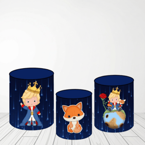 TRIO CAPA DE CILINDROS PEQUENO PRÍNCIPE | TECIDO PREMIUM Tecido: Helanca 1.50x1.50m E 50X50cm    