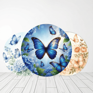 CAPA PAINEL REDONDO BORBOLETA | TECIDO PREMIUM  | VÁRIOS MODELOS - 1.50X1.50M E 50X50CM