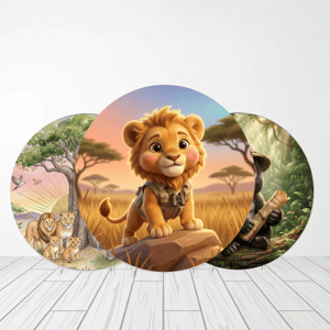 CAPA PAINEL REDONDO SAFARI | TECIDO PREMIUM  | VÁRIOS MODELOS - 1.50X1.50M E 50X50CM
