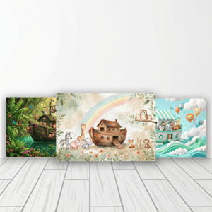 CAPA PAINEL FUNDO FOTOGRÁFICO ARCA DE NOÉ | TECIDO PREMIUM  | VÁRIOS MODELOS - 1.50X1.50M E 50X50CM