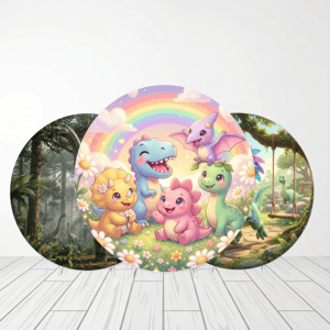 CAPA PAINEL REDONDO DINOSSAURO | TECIDO PREMIUM  | VÁRIOS MODELOS - 1.50X1.50M E 50X50CM