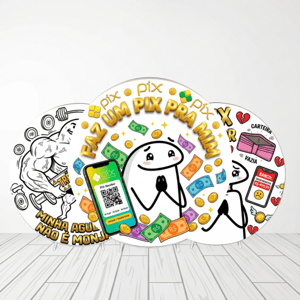 CAPA PAINEL REDONDO ANIVERSÁRIO FLORK | TECIDO PREMIUM  | VÁRIOS MODELOS - 1.50X1.50M E 50X50CM