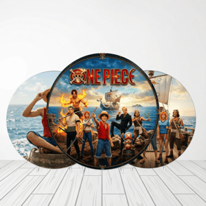 CAPA PAINEL REDONDO ANIME ONE PIECE | TECIDO PREMIUM  | VÁRIOS MODELOS - 1.50X1.50M E 50X50CM