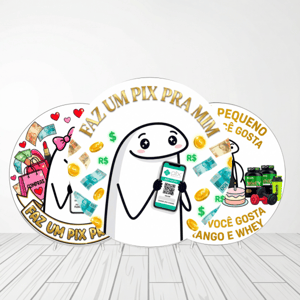 CAPA PAINEL REDONDO ANIVERSÁRIO FLORK | TECIDO PREMIUM  | VÁRIOS MODELOS - 1.50X1.50M E 50X50CM