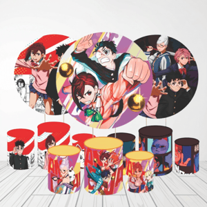 KIT CAPA PAINEL REDONDO E CILÍNDROS ANIME DANDANDAN | TECIDO PREMIUM  | VÁRIOS MODELOS.