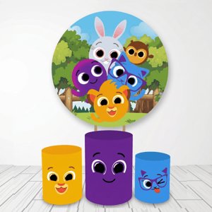 KIT CAPA PAINEL REDONDO E CILÍNDROS BOLOFOFO | TECIDO PREMIUM