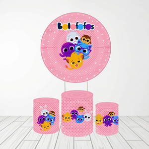 KIT CAPA PAINEL REDONDO E CILÍNDROS BOLOFOFO | TECIDO PREMIUM