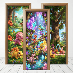 CAPA PAINEL PORTA DINOSSAURO | TECIDO PREMIUM  | VÁRIOS MODELOS - 85cm x 2.10M
