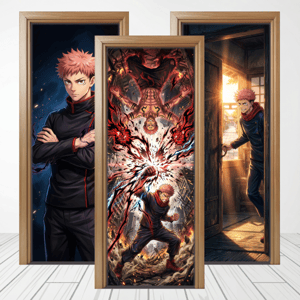 CAPA PAINEL PORTA JUJUTSU KAISEN | TECIDO PREMIUM  | VÁRIOS MODELOS - 85cm x 2.10M