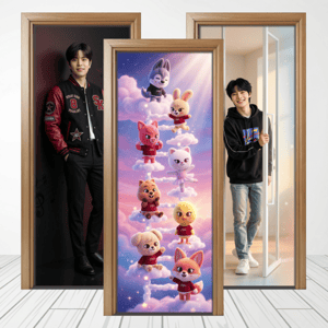 CAPA PAINEL PORTA STRAY KIDS | TECIDO PREMIUM  | VÁRIOS MODELOS - 85cm x 2.10M