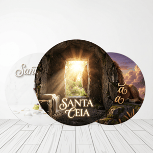 CAPA PAINEL REDONDO SANTA CEIA | TECIDO PREMIUM  | VÁRIOS MODELOS - 1.50X1.50M E 50X50CM Tecido: Helanca 1.50x1.50m E 50X50cm    