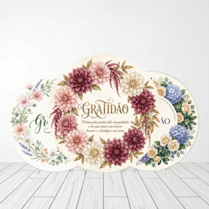 CAPA PAINEL REDONDO GRATIDÃO | TECIDO PREMIUM  | VÁRIOS MODELOS. 1.50X1.50M E 50X50CM Tecido: Helanca 1.50x1.50m E 50X50cm    