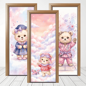 CAPA PAINEL PORTA URSINHOS | TECIDO PREMIUM  | VÁRIOS MODELOS - 85cm x 2.10M Tecido: Helanca 85cm x 2.10M    