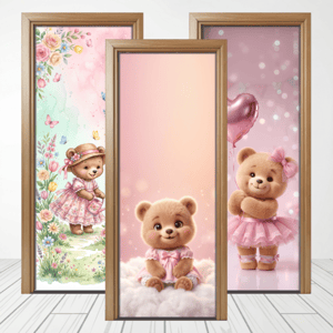 CAPA PAINEL PORTA URSINHOS | TECIDO PREMIUM  | VÁRIOS MODELOS - 85cm x 2.10M Tecido: Helanca 85cm x 2.10M    