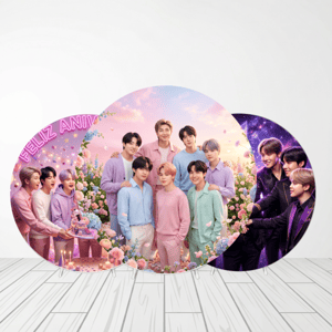 CAPA PAINEL REDONDO KPOP BTS| TECIDO PREMIUM  | VÁRIOS MODELOS - 1.50X1.50M E 50X50CM Tecido: Helanca 1.50x1.50m E 50X50cm    