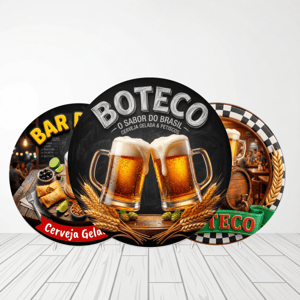 CAPA PAINEL REDONDO BOTECO | TECIDO PREMIUM  | VÁRIOS MODELOS - 1.50X1.50M E 50X50CM Tecido: Helanca 1.50x1.50m E 50X50cm    