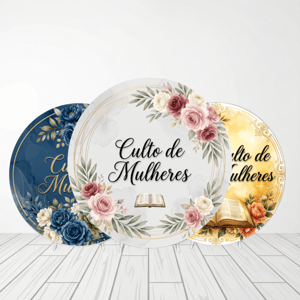 CAPA PAINEL REDONDO CULTO DE MULHERES  | TECIDO PREMIUM  | VÁRIOS MODELOS - 1.50X1.50M E 50X50CM Tecido: Helanca 1.50x1.50m E 50X50cm    