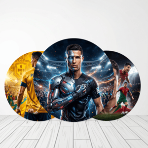 CAPA PAINEL REDONDO CRISTIANO RONALDO | TECIDO PREMIUM  | VÁRIOS MODELOS - 1.50X1.50M E 50X50CM Tecido: Helanca 1.50x1.50m E 50X50cm    