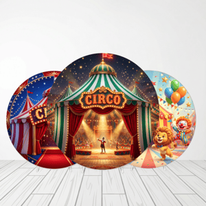 CAPA PAINEL REDONDO CIRCO | TECIDO PREMIUM  | VÁRIOS MODELOS - 1.50X1.50M E 50X50CM Tecido: Helanca 1.50x1.50m E 50X50cm    