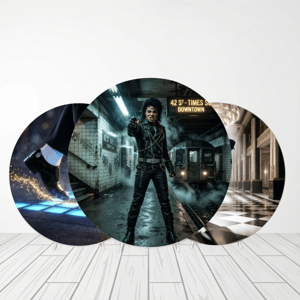 CAPA PAINEL REDONDO MICHAEL JACKSON | TECIDO PREMIUM  | VÁRIOS MODELOS - 1.50X1.50M E 50X50CM Tecido: Helanca 1.50x1.50m E 50X50cm    