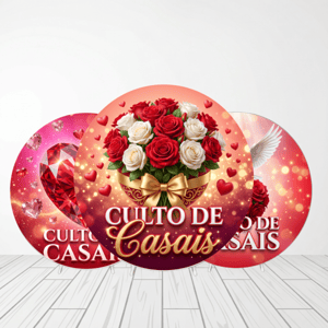 CAPA PAINEL REDONDO CULTO DE CASAIS IGREJA | TECIDO PREMIUM  | VÁRIOS MODELOS - 1.50X1.50M E 50X50CM Tecido: Helanca 1.50x1.50m E 50X50cm    