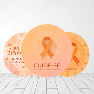 CAPA PAINEL REDONDO JUNHO LARANJA | TECIDO PREMIUM  | VÁRIOS MODELOS - 1.50X1.50M E 50X50CM Tecido: Helanca 1.50x1.50m E 50X50cm    