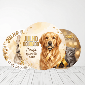 CAPA PAINEL REDONDO JULHO DOURADO | TECIDO PREMIUM  | VÁRIOS MODELOS - 1.50X1.50M E 50X50CM