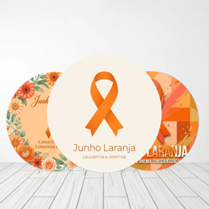 CAPA PAINEL REDONDO JUNHO LARANJA | TECIDO PREMIUM  | VÁRIOS MODELOS - 1.50X1.50M E 50X50CM