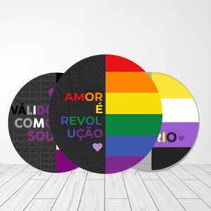 CAPA PAINEL REDONDO ORGULHO LGBTQIA+ | TECIDO PREMIUM | VÁRIOS MODELOS - 1.50X1.50M E 50X50CM