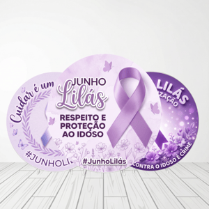 CAPA PAINEL REDONDO JUNHO LILÁS | TECIDO PREMIUM | VÁRIOS MODELOS - 1.50X1.50M E 50X50CM