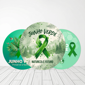 CAPA PAINEL REDONDO JUNHO VERDE | TECIDO PREMIUM | VÁRIOS MODELOS - 1.50X1.50M E 50X50CM