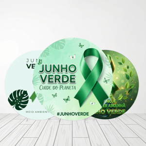 CAPA PAINEL REDONDO JUNHO VERDE | TECIDO PREMIUM | VÁRIOS MODELOS - 1.50X1.50M E 50X50CM