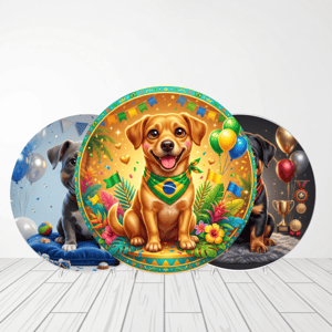 CAPA PAINEL REDONDO PET ANIMAIS | TECIDO PREMIUM  | VÁRIOS MODELOS - 1.50X1.50M E 50X50CM