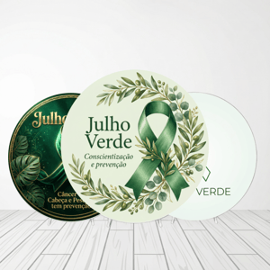 CAPA PAINEL REDONDO JULHO VERDE | TECIDO PREMIUM  | VÁRIOS MODELOS - 1.50X1.50M E 50X50CM