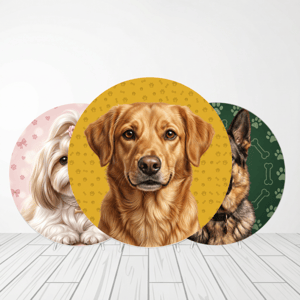 CAPA PAINEL REDONDO PET ANIMAIS | TECIDO PREMIUM | VÁRIOS MODELOS - 1.50X1.50M E 50X50CM
