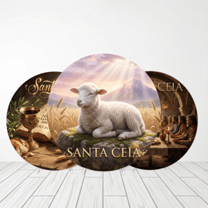 CAPA PAINEL REDONDO SANTA CEIA | TECIDO PREMIUM  | VÁRIOS MODELOS - 1.50X1.50M E 50X50CM