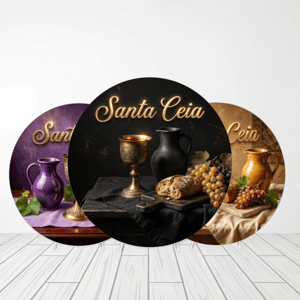 CAPA PAINEL REDONDO SANTA CEIA | TECIDO PREMIUM  | VÁRIOS MODELOS - 1.50X1.50M E 50X50CM