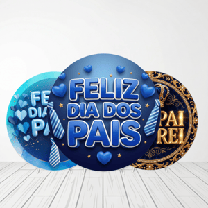 CAPA PAINEL REDONDO DIA DOS PAIS | TECIDO PREMIUM | VÁRIOS MODELOS - 1.50X1.50M E 50X50CM