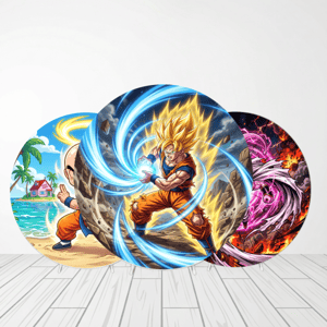 CAPA PAINEL REDONDO ANIME DRAGON BALL Z| TECIDO PREMIUM | VÁRIOS MODELOS - 1.50X1.50M E 50X50CM Tecido: Helanca 1.50x1.50m E 50X50cm