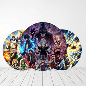 CAPA PAINEL REDONDO ANIME BOKU NO HERO | TECIDO PREMIUM | VÁRIOS MODELOS - 1.50X1.50M E 50X50CM
