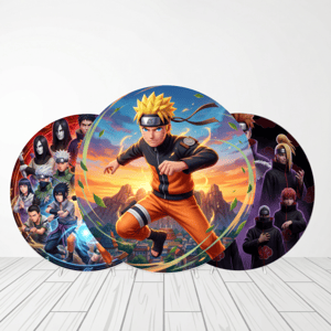 CAPA PAINEL REDONDO ANIME NARUTO| TECIDO PREMIUM | VÁRIOS MODELOS - 1.50X1.50M E 50X50CM