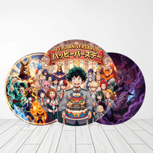 CAPA PAINEL REDONDO ANIME BOKU NO HERO | TECIDO PREMIUM | VÁRIOS MODELOS - 1.50X1.50M E 50X50CM