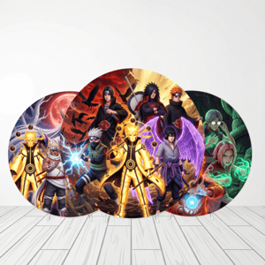 CAPA PAINEL REDONDO ANIME NARUTO| TECIDO PREMIUM | VÁRIOS MODELOS - 1.50X1.50M E 50X50CM