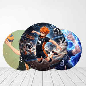 CAPA PAINEL REDONDO ANIME HAIKYUU | TECIDO PREMIUM | VÁRIOS MODELOS - 1.50X1.50M E 50X50CM
