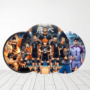 CAPA PAINEL REDONDO ANIME HAIKYUU | TECIDO PREMIUM  | VÁRIOS MODELOS - 1.50X1.50M E 50X50CM
