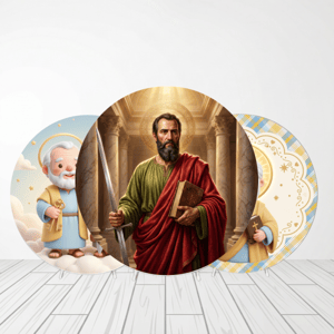 CAPA PAINEL REDONDO SÃO PEDRO E SÃO PAULO | TECIDO PREMIUM  | VÁRIOS MODELOS - 1.50X1.50M E 50X50CM Tecido: Helanca 1.50x1.50m E 50X50cm    