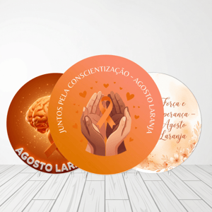 CAPA PAINEL REDONDO AGOSTO LARANJA | TECIDO PREMIUM | VÁRIOS MODELOS - 1.50X1.50M E 50X50CM Tecido: Helanca 1.50x1.50m E 50X50cm